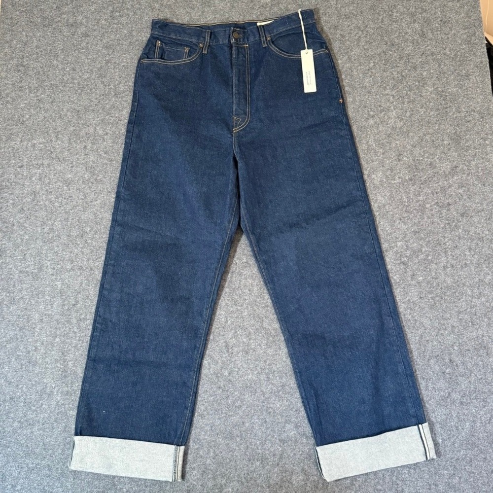 Imogene and Willie Catherine Indigo Selvage High Rise Wide Leg Jeans 32 NEW